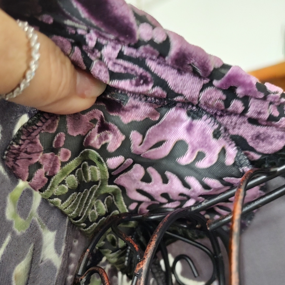 Picadilly Burnout Velvet Wrap Blouse - Picture 11 of 11